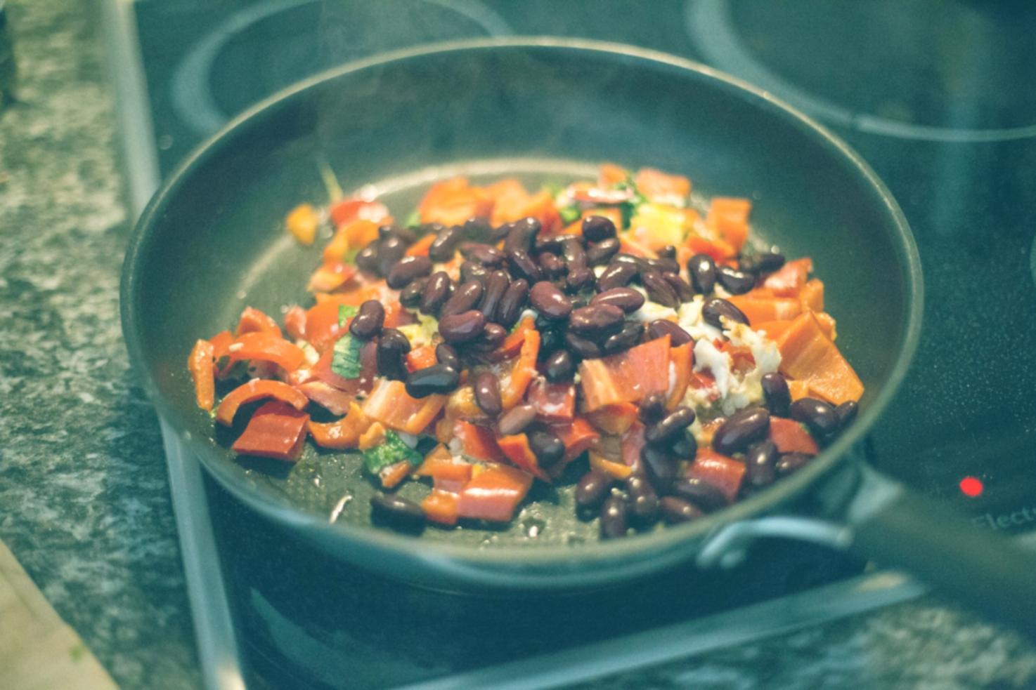Students working together in commercial-style kitchen environment